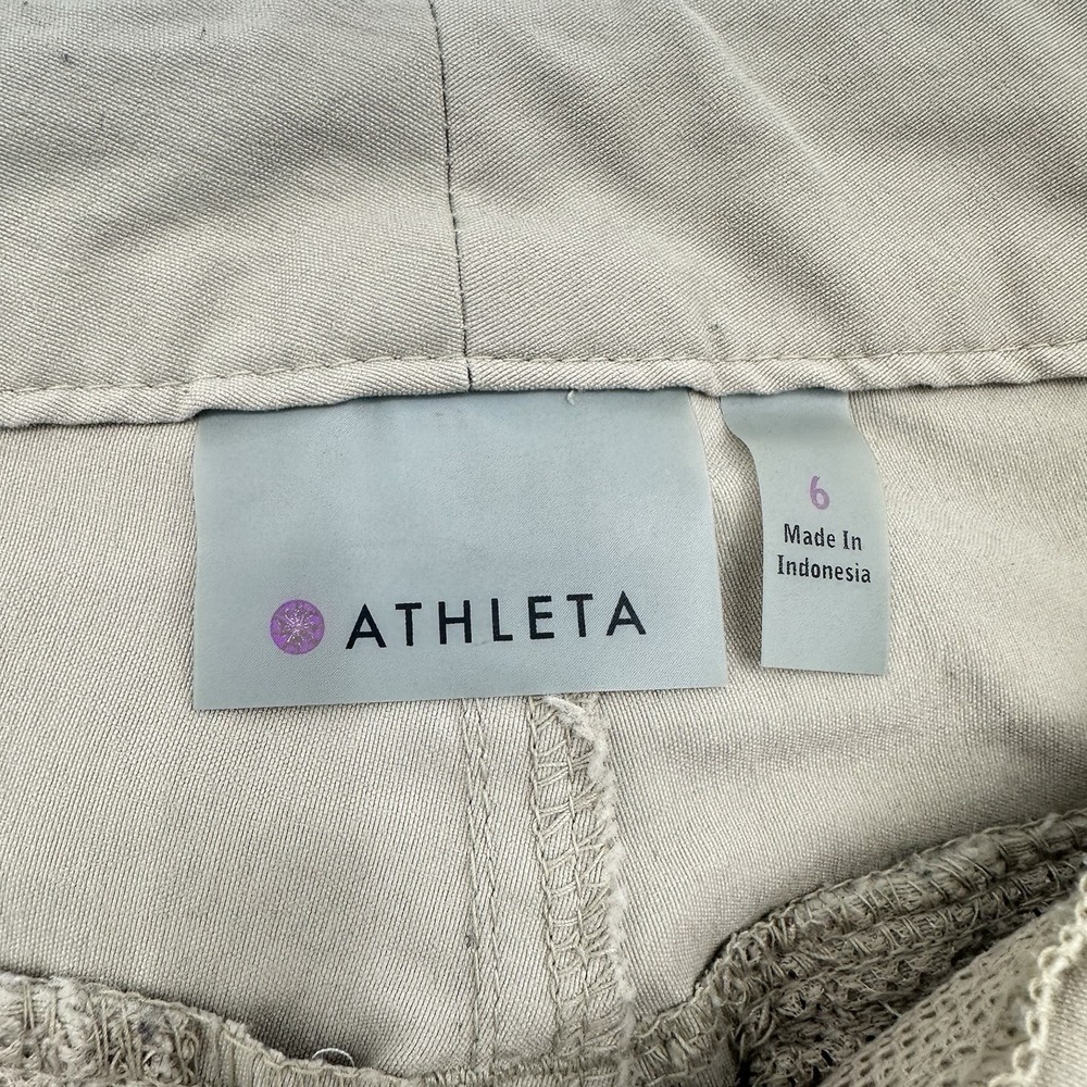 Athleta Dipper‎ Cargo Pants Women's 6 Beige Stretch Pull On Work Travel Pockets - Picture 3 of 14